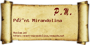 Pánt Mirandolina névjegykártya